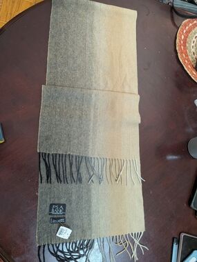 Jos. A. Bank Beige and Gray Ombre Scarf Cashmere